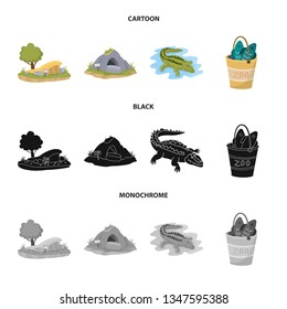 Vector illustration of nature  and fun  icon. Set of nature  and entertainment stock vector illustration.