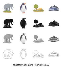 Vector illustration of nature  and fun  icon. Set of nature  and entertainment stock vector illustration.