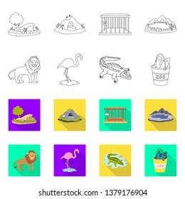 Vector illustration of nature  and fun  icon. Set of nature  and entertainment stock vector illustration.