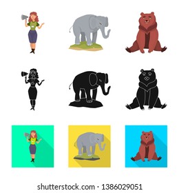Vector illustration of nature  and fun  icon. Set of nature  and entertainment stock symbol for web.