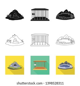Vector illustration of nature  and fun  icon. Set of nature  and entertainment vector icon for stock.
