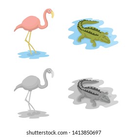 Vector illustration of nature  and fun  icon. Set of nature  and entertainment stock vector illustration.