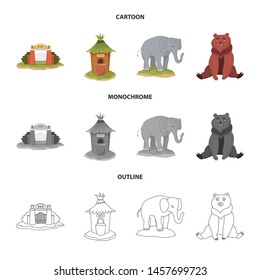 Vector illustration of nature and fun icon. Collection of nature and entertainment vector icon for stock.