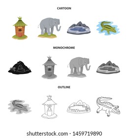Vector illustration of nature and fun icon. Collection of nature and entertainment vector icon for stock.