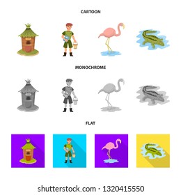 Vector illustration of nature  and fun  logo. Set of nature  and entertainment vector icon for stock.