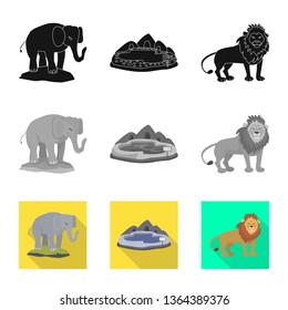 Vector illustration of nature  and fun  logo. Set of nature  and entertainment vector icon for stock.