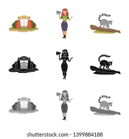 Vector illustration of nature  and fun  logo. Set of nature  and entertainment stock vector illustration.