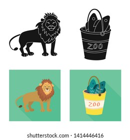Vector illustration of nature  and fun  logo. Set of nature  and entertainment stock symbol for web.