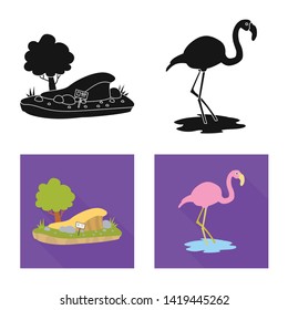 Vector illustration of nature  and fun  logo. Set of nature  and entertainment vector icon for stock.