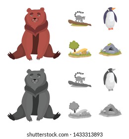 Vector illustration of nature and fun logo. Collection of nature and entertainment vector icon for stock.