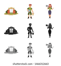 Vector illustration of nature and fun logo. Collection of nature and entertainment stock vector illustration.