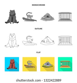 Vector illustration of nature  and fun  sign. Set of nature  and entertainment vector icon for stock.