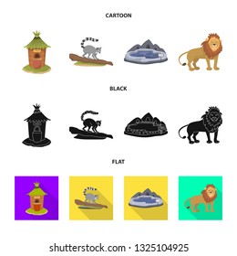 Vector illustration of nature  and fun  sign. Set of nature  and entertainment vector icon for stock.