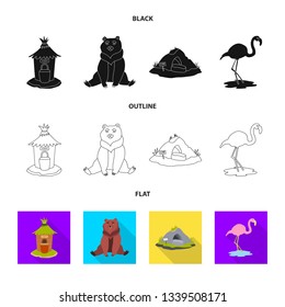 Vector illustration of nature  and fun  sign. Collection of nature  and entertainment stock symbol for web.