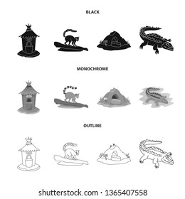 Vector illustration of nature  and fun  sign. Collection of nature  and entertainment stock vector illustration.