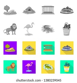 Vector illustration of nature  and fun  sign. Set of nature  and entertainment stock vector illustration.