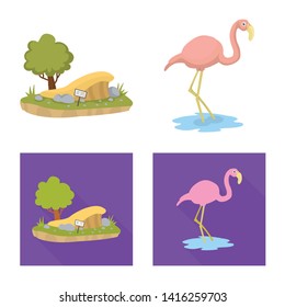 Vector illustration of nature  and fun  sign. Collection of nature  and entertainment stock vector illustration.