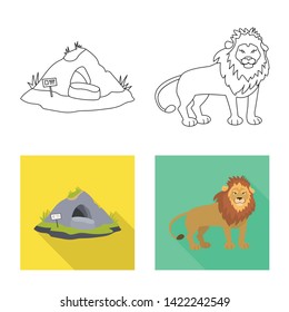 Vector illustration of nature  and fun  sign. Set of nature  and entertainment vector icon for stock.