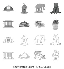 Vector illustration of nature and fun sign. Set of nature and entertainment vector icon for stock.