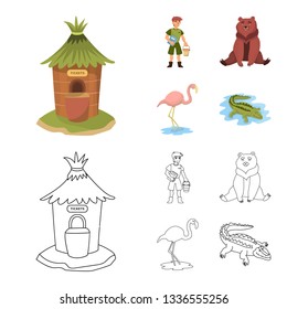 Vector illustration of nature  and fun  symbol. Set of nature  and entertainment vector icon for stock.