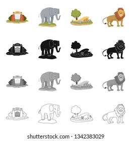Vector illustration of nature  and fun  symbol. Collection of nature  and entertainment stock symbol for web.