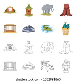 Vector illustration of nature  and fun  symbol. Set of nature  and entertainment stock vector illustration.