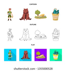 Vector illustration of nature  and fun  symbol. Set of nature  and entertainment stock vector illustration.