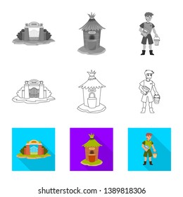 Vector illustration of nature  and fun  symbol. Collection of nature  and entertainment stock vector illustration.