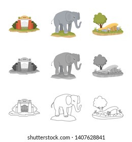 Vector illustration of nature  and fun  symbol. Set of nature  and entertainment vector icon for stock.