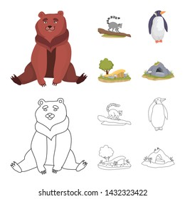 Vector illustration of nature and fun symbol. Set of nature and entertainment vector icon for stock.