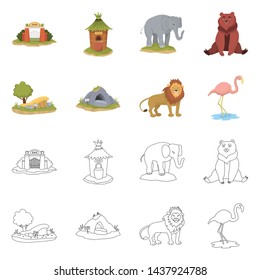 Vector illustration of nature and fun symbol. Collection of nature and entertainment stock symbol for web.