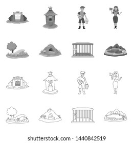 Vector illustration of nature and fun symbol. Collection of nature and entertainment stock vector illustration.
