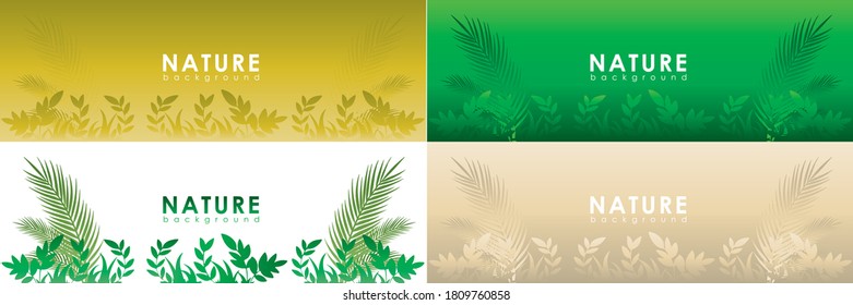 Vector illustration Nature of green leaf in garden at summer. Natural green leaves plants using as spring background cover page environment ecology or greenery wallpaper