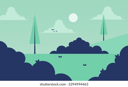 ilustración vectorial de fondo de paisaje natural