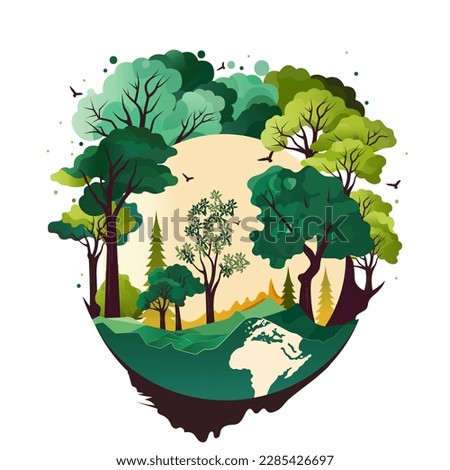 Vector Illustration of Nature Landscape Background.