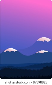 A vector illustration of a nature landscape. Can be scaled without quality loss.