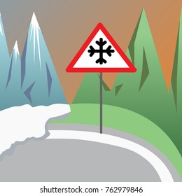 vector illustration Nature landscape with mountain