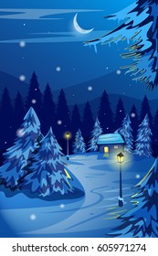 vector illustration of Nature Landscape scenery Background