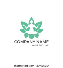 Vector Illustration : Nature Logo Design. Yoga pose