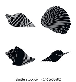 Vector illustration of nature and ocean symbol. Set of nature and mollusk stock vector illustration.