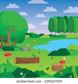 Vector illustration of nature park background