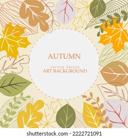 Vector illustration. Nature pattern with autumn leaves on a beige background. Background for the site, for packaging, product design.
