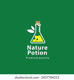 ilustración vectorial de la naturaleza veneno logo icono, tubo químico con solución de curación natural