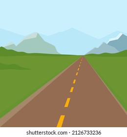 Ilustración vectorial de la naturaleza con carretera