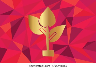 Vector Illustration of Nature Trees Icon with Red Polygon and Geometric. Graphic Design for Template, Layout, Background, Poster and More. 