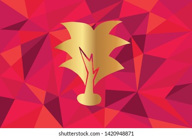 Vector Illustration of Nature Trees Icon with Red Polygon and Geometric. Graphic Design for Template, Layout, Background, Poster and More. 
