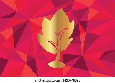 Vector Illustration of Nature Trees Icon with Red Polygon and Geometric. Graphic Design for Template, Layout, Background, Poster and More. 