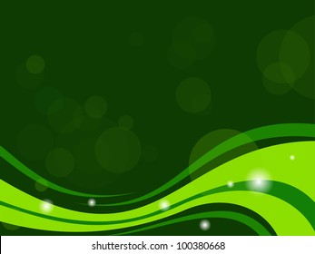Vector illustration of a nature and wave background in green color. Eco friendly concepts. EPS 10.