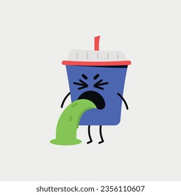 Vector illustration of nauseous cup
