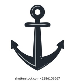 vector illustration of nautical anchor isolated 